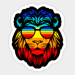 Cool Lion head summer vintage animal sunglasses Sticker